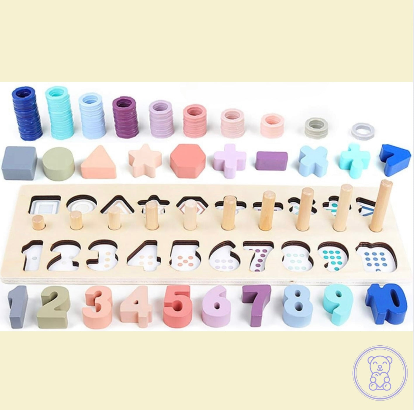 Mombelo™ Montessori Rainbow Counting & Shape Stacker