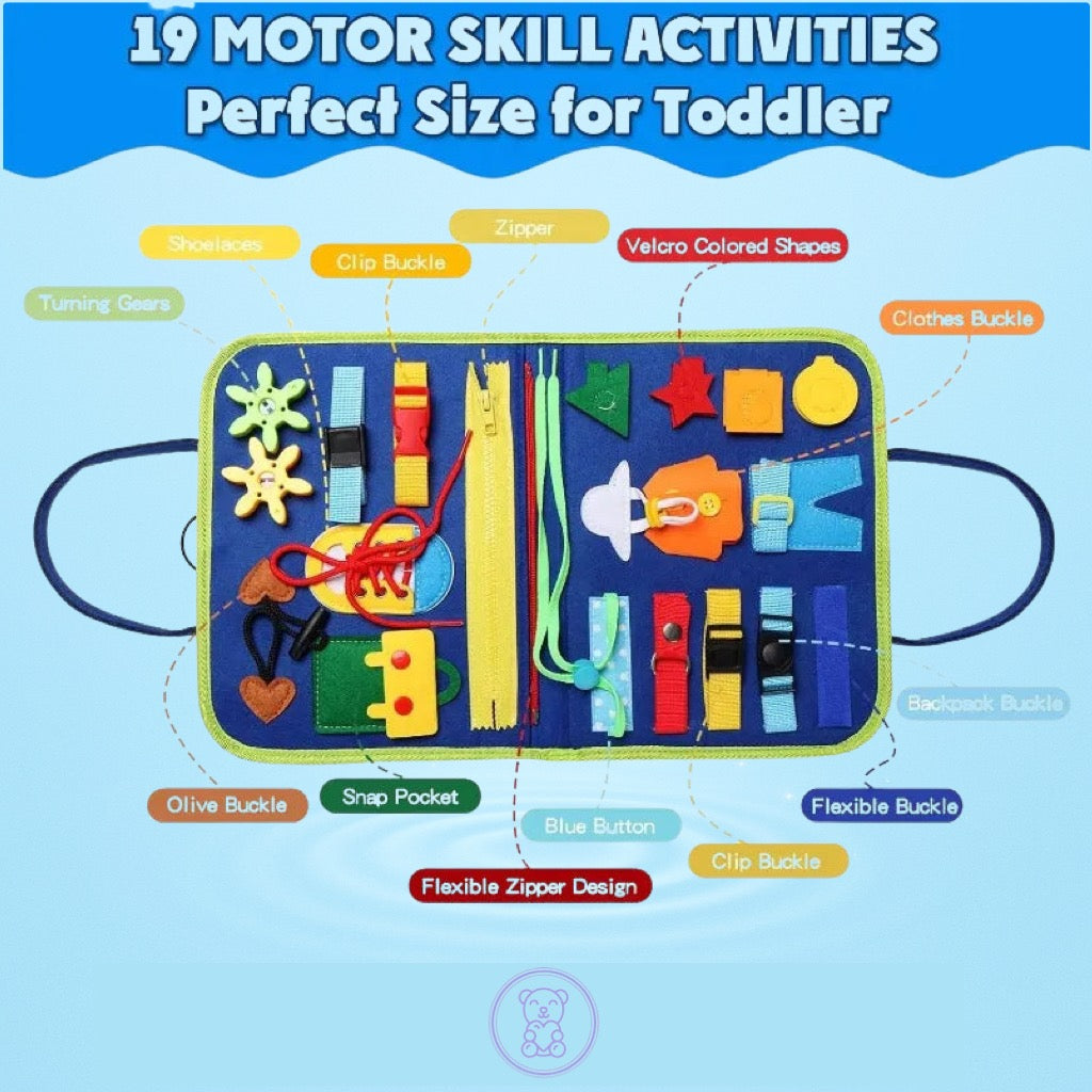 Mombelo™ BusyBoard Pro – Multi-Skill Montessori Learning Board for Kids