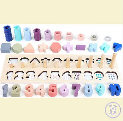 Mombelo™ Montessori Rainbow Counting & Shape Stacker