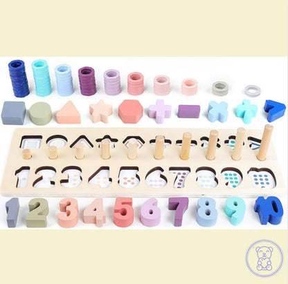 Mombelo™ Montessori Rainbow Counting & Shape Stacker