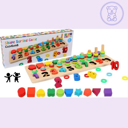 Mombelo™ Montessori Rainbow Counting & Shape Stacker