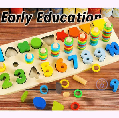 Mombelo™ Montessori Rainbow Counting & Shape Stacker