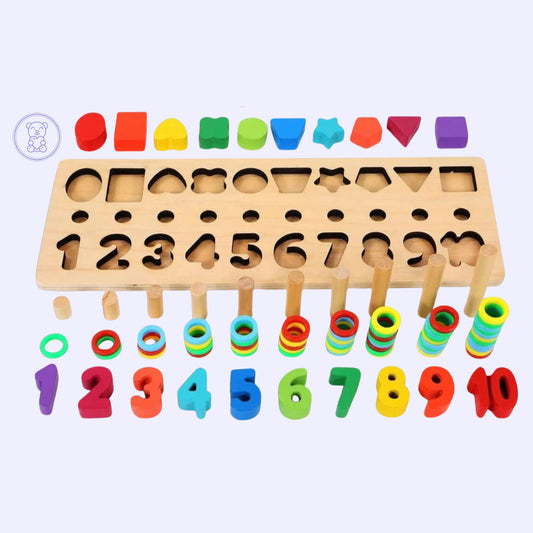 Mombelo™ Montessori Rainbow Counting & Shape Stacker