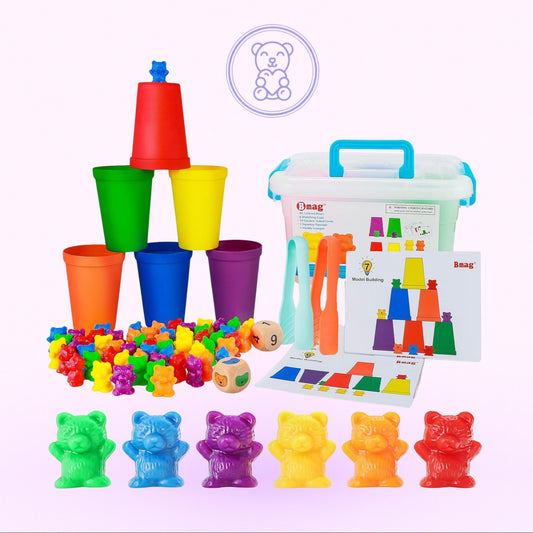 Mombelo™ Rainbow Counting Bears – The Ultimate Montessori Math & Sorting Game