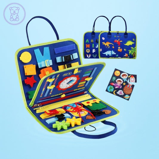 Mombelo™ BusyBoard Pro – Multi-Skill Montessori Learning Board for Kids