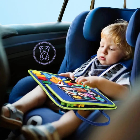Mombelo™ BusyBoard Pro – Multi-Skill Montessori Learning Board for Kids