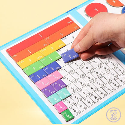Mombelo™ Fraction Master – Magnetic Wooden Math Book for Fun & Easy Fraction Learning
