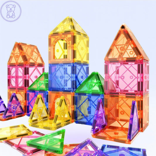 Mombelo™ BrightBlocks 32 – Magnetic Tile Set for Kids Ages 3–8